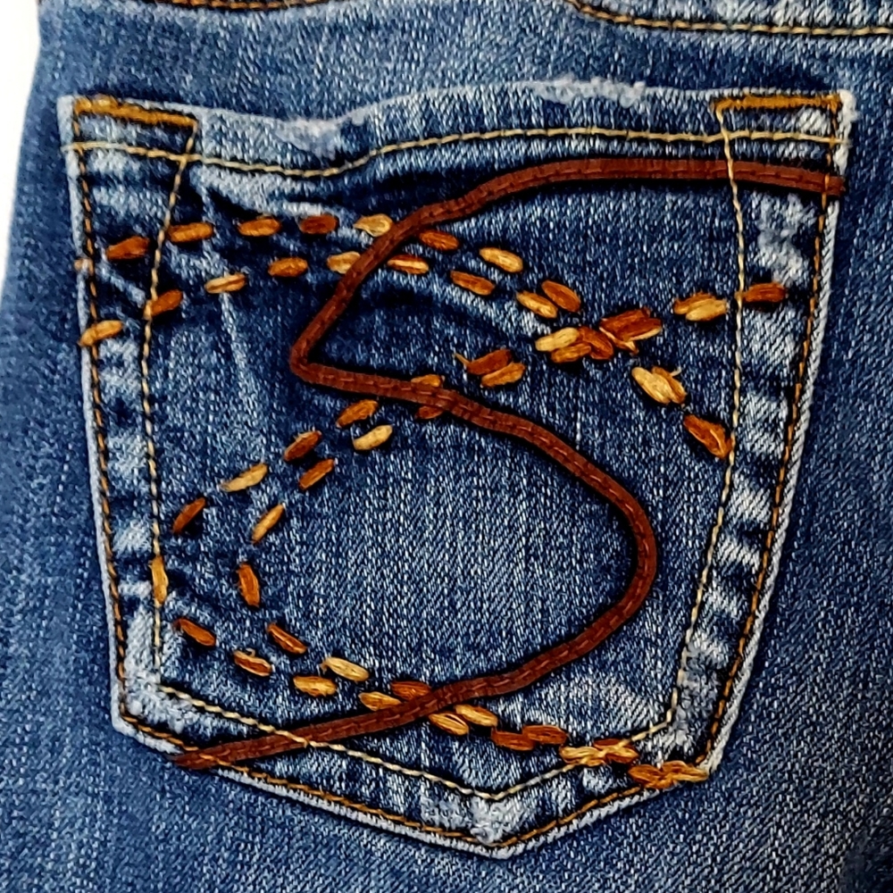 SILVER CAPRI DENIM JEANS - Picture 10 of 11
